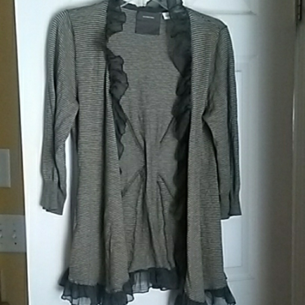 Anthro Guinevere Olive Green Strip Wrap